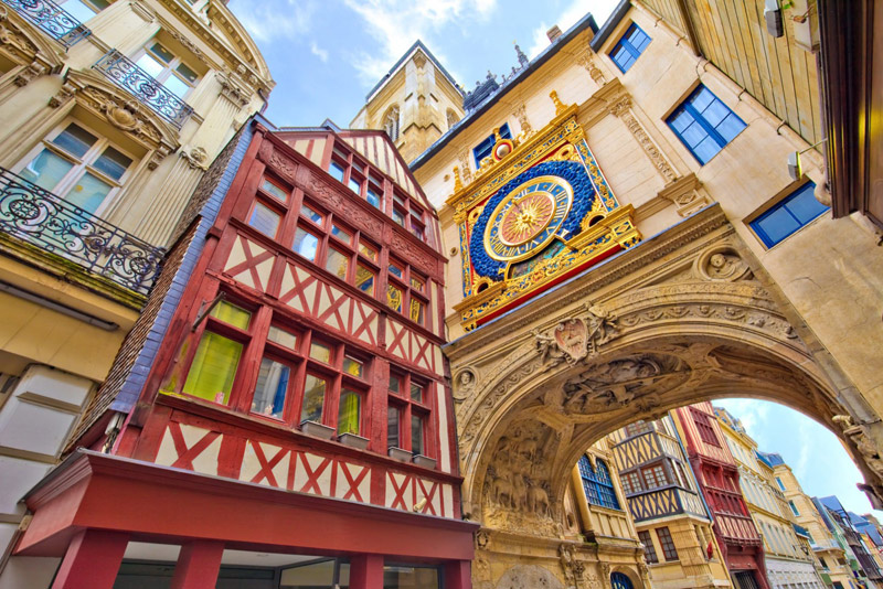 Gran reloj dorado colorido de Rouen