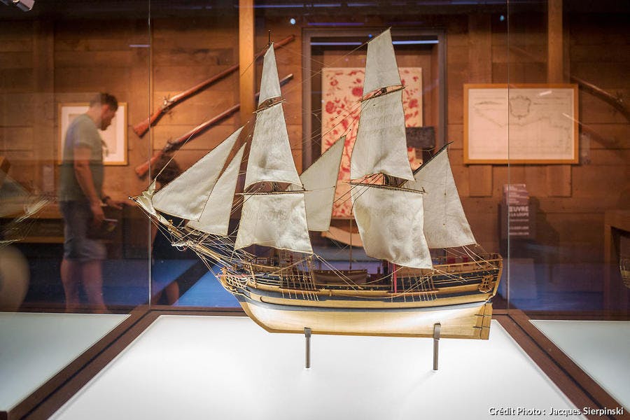 Maqueta del barco de esclavos Marie Séraphique expuesta en el Museo de Historia de Nantes