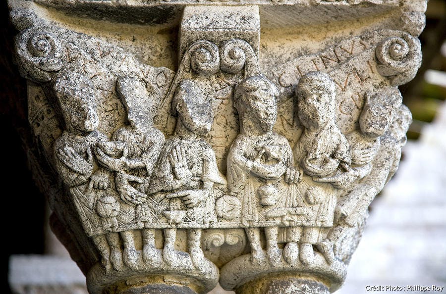 Detalle de las columnas del claustro de la Abadía de Moissac