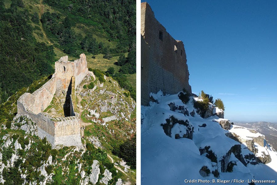 Las murallas del castillo de Montsegur 