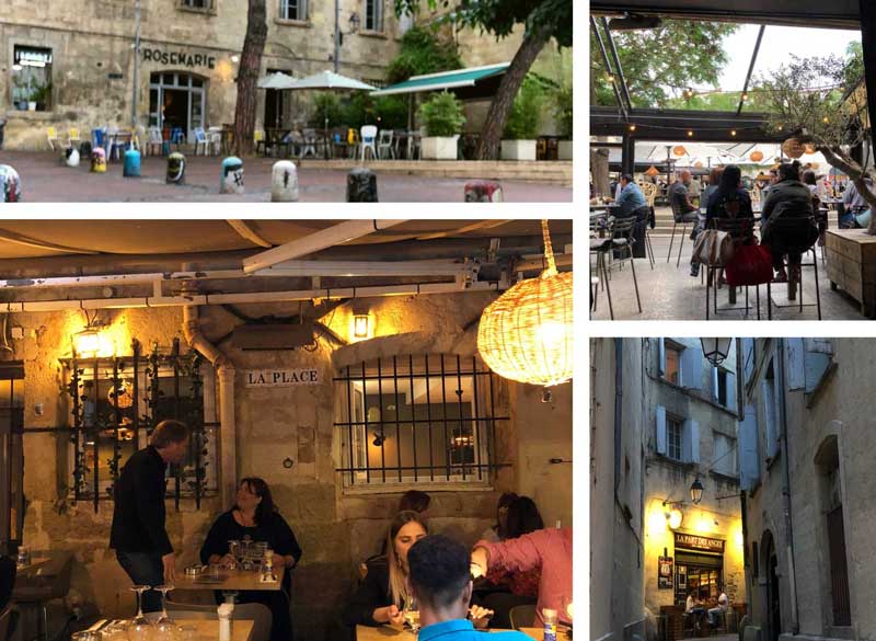 Restaurantes en Montpellier, en estrechas calles adoquinadas y elegantes plazas