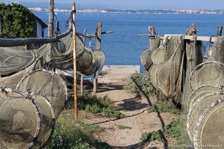 Cestas de pescador en el barrio de Pointe Courte de Sète