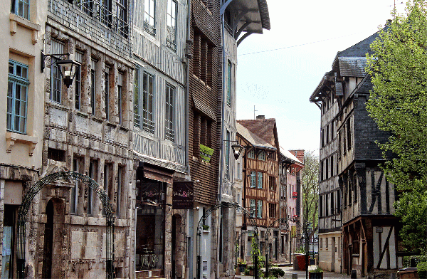 casas con entramado de madera de Rouen