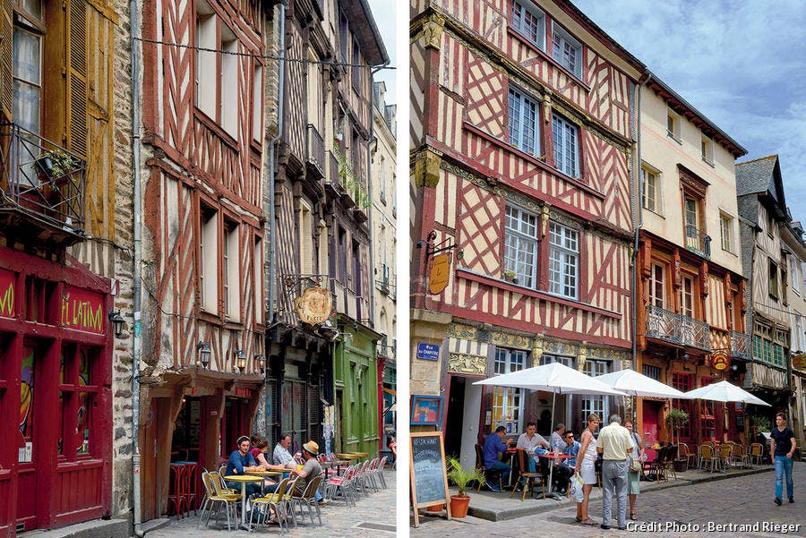 Edificios con entramado de madera en Rennes