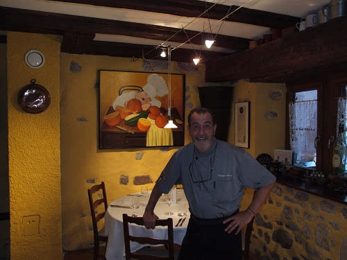 El chef Philippe Aubron en su precioso restaurante Au Trotthus
