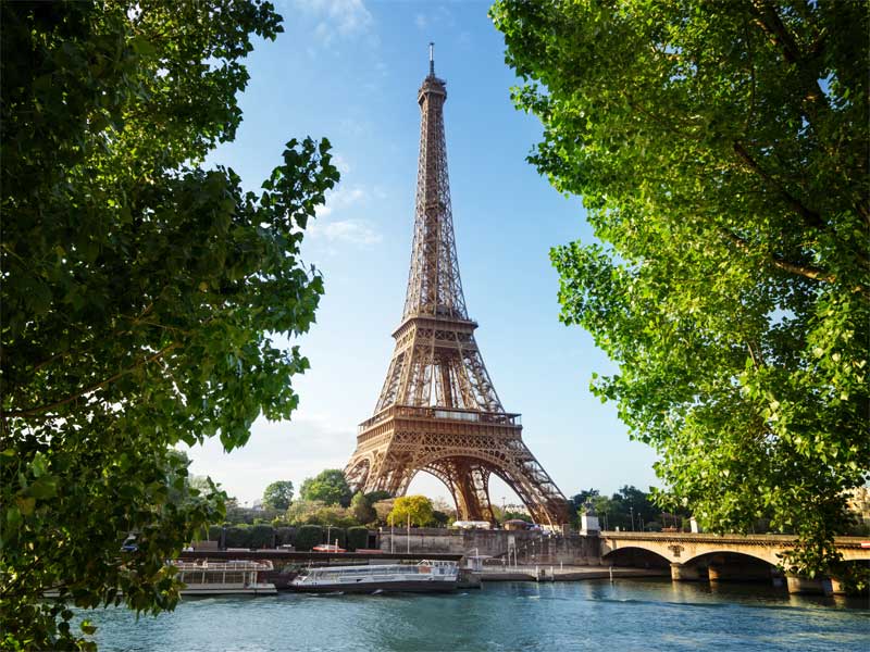 Eiffel Tower, Paris on a sunny day