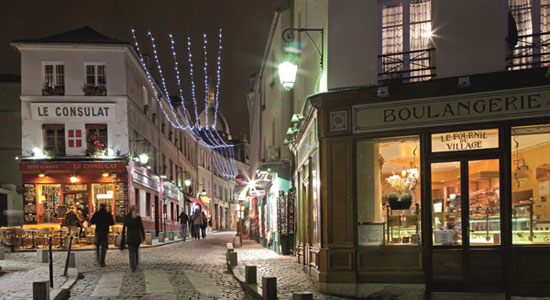 Paris, Montmartre at Christmas looking festive
